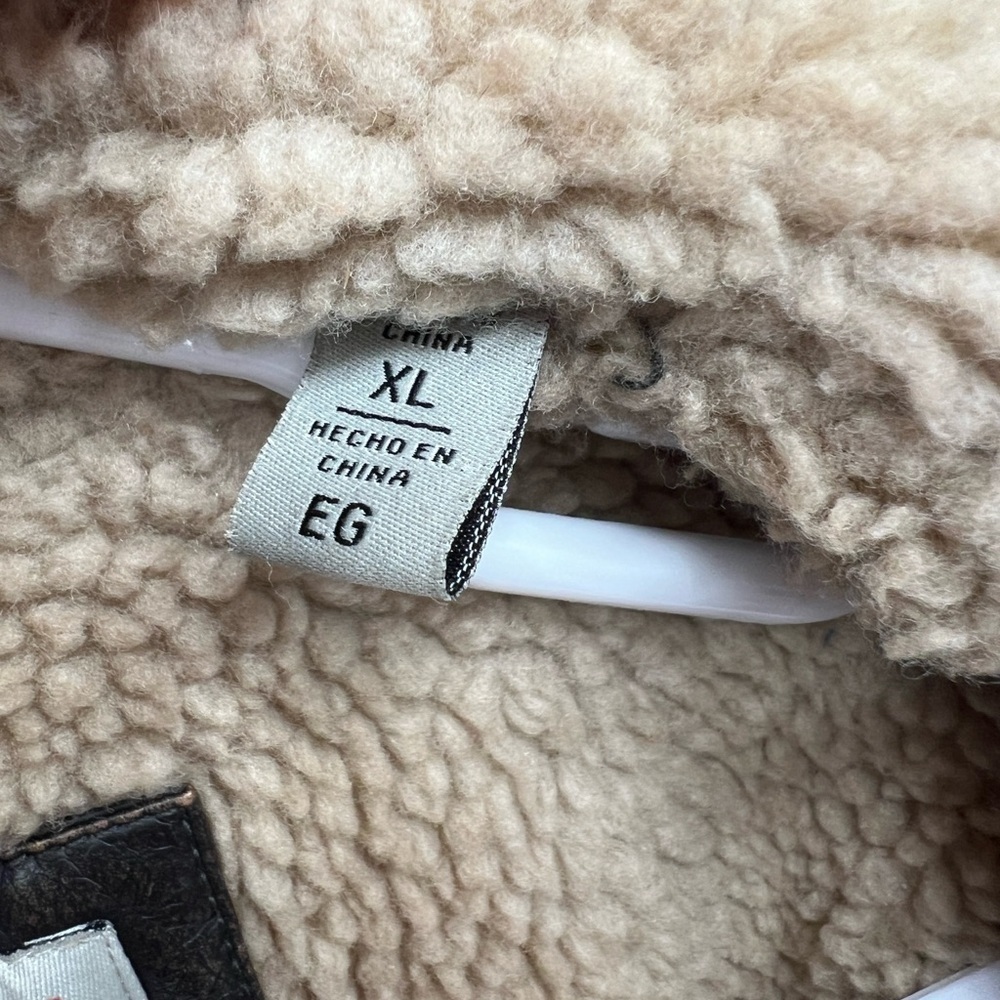 Levi’s brown sherpa-lines aviator bomber jacket coat size XL - Picture 12 of 15